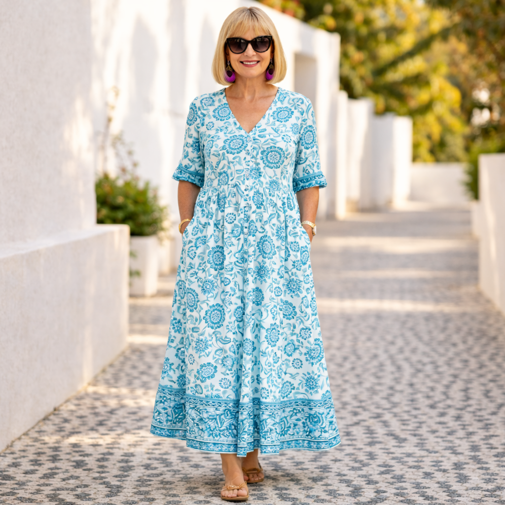 Elly | Elegantes Blumenkleid mit einem lässigen Flair