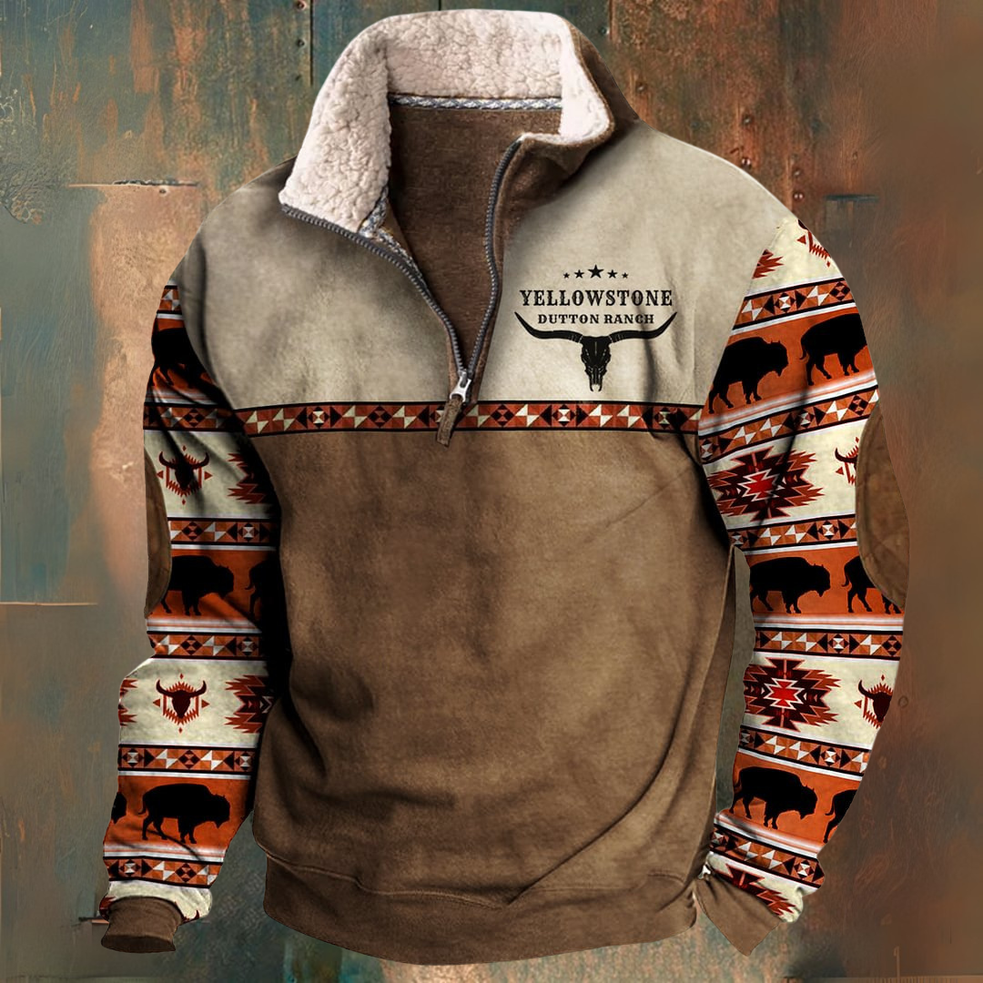 Vintage Pullover mit Reißverschluss