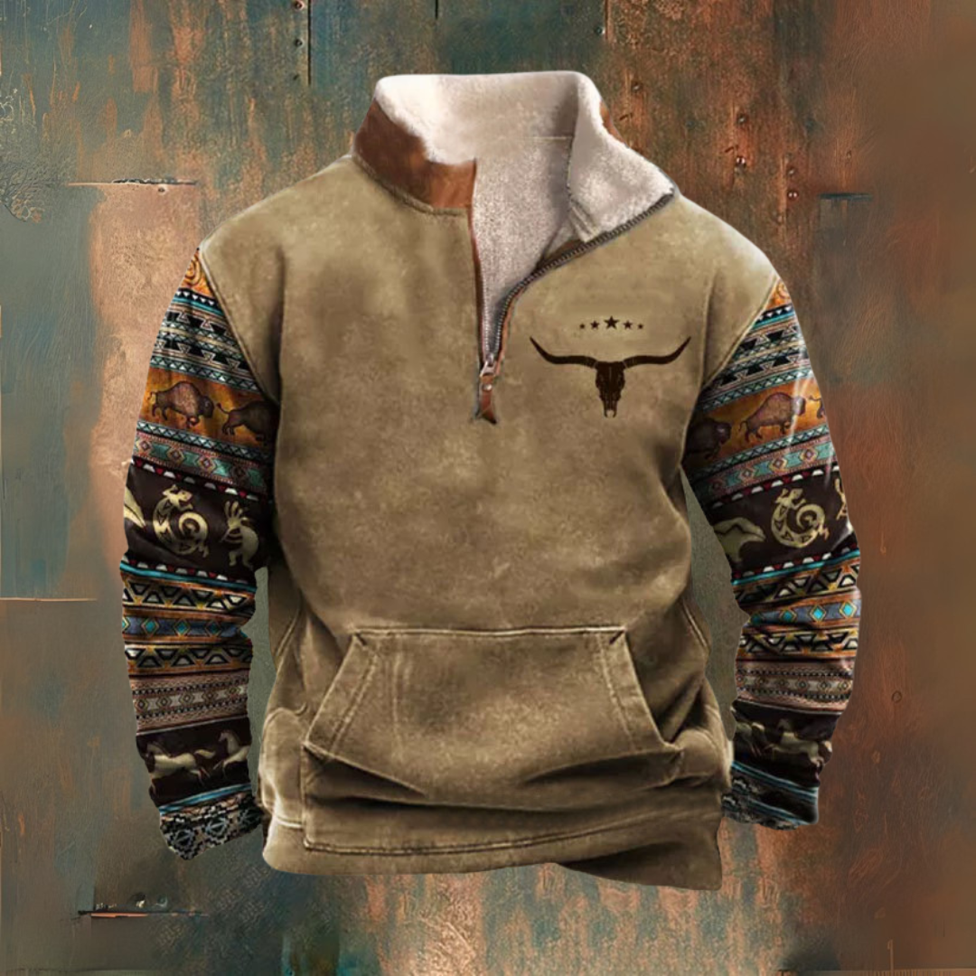 Vintage Pullover mit Reißverschluss