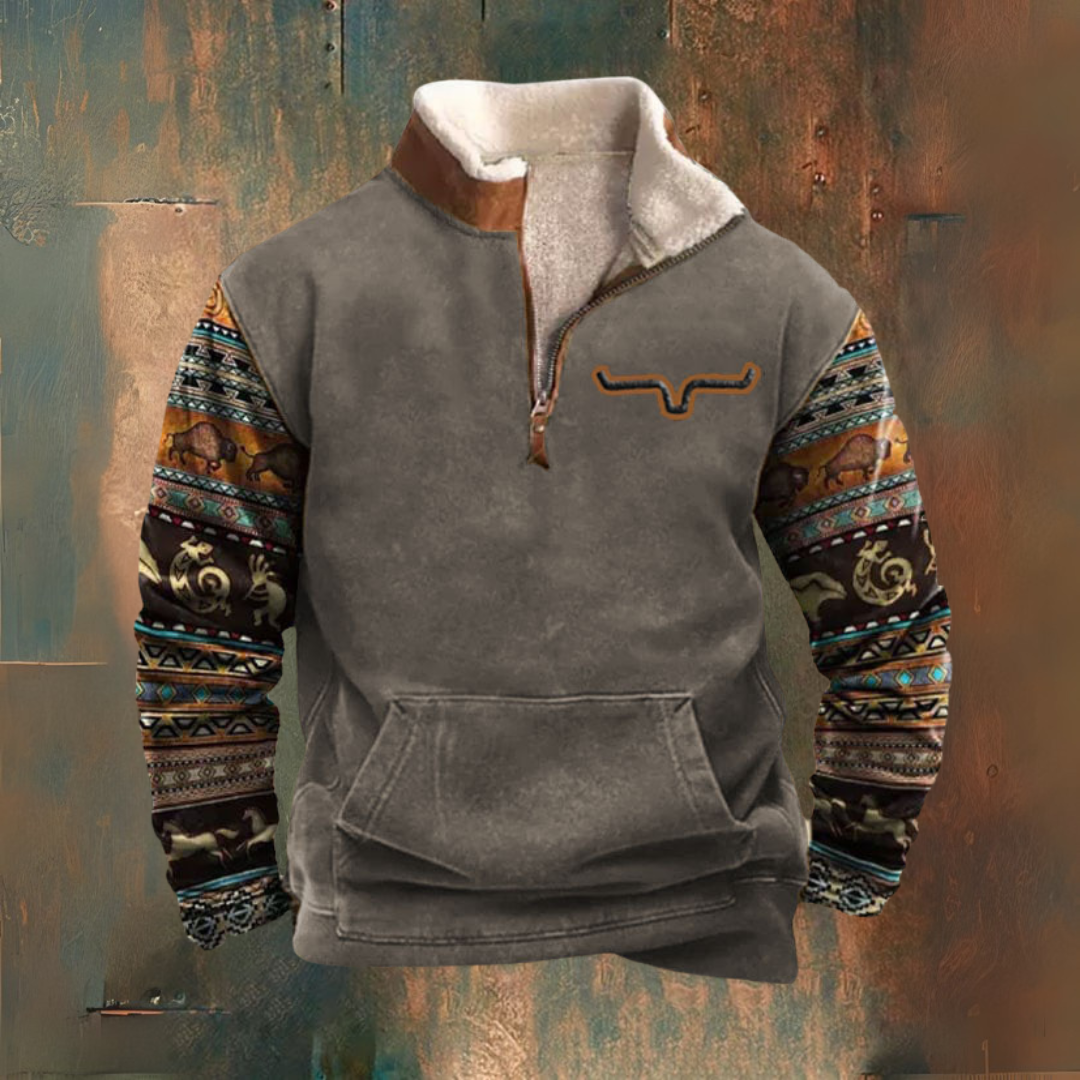 Vintage Pullover mit Reißverschluss