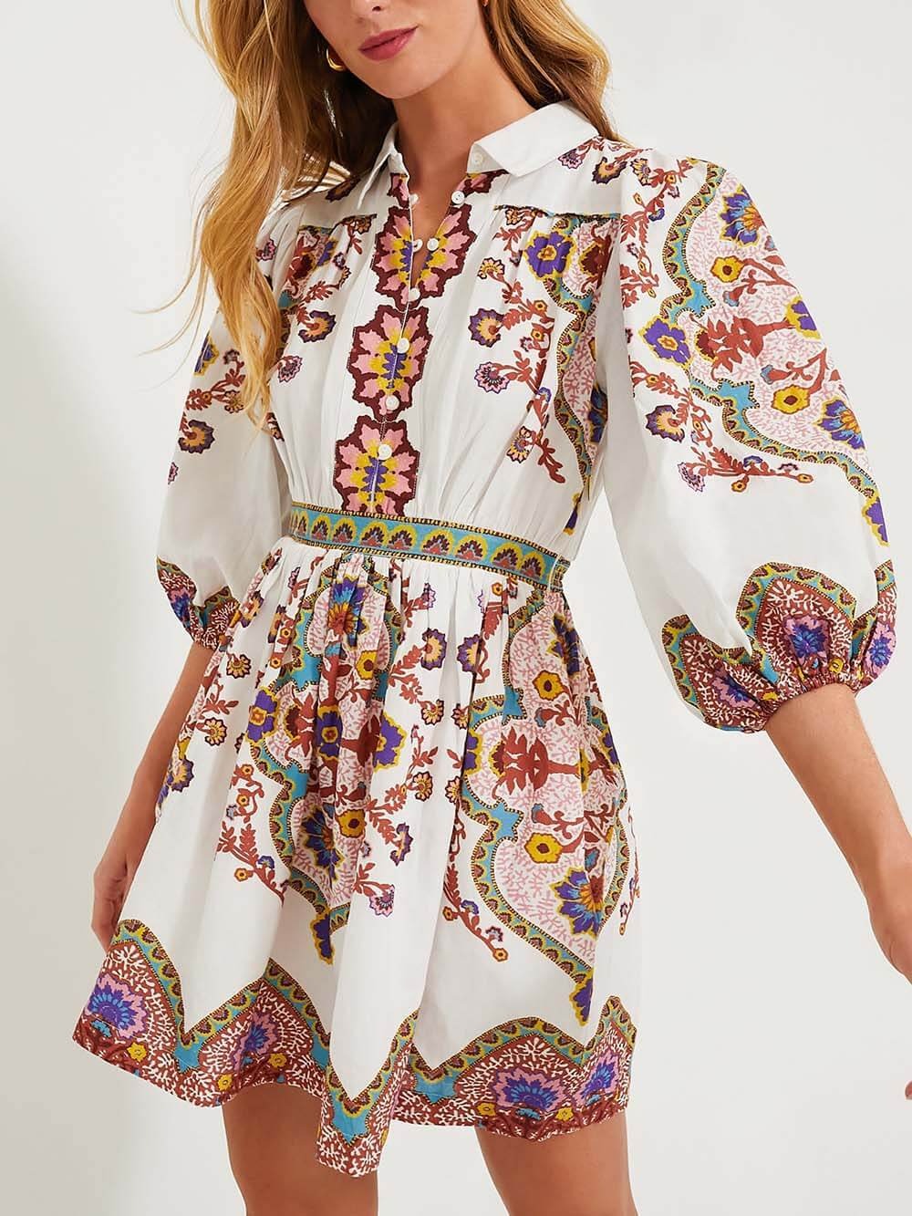 Jenny™ - Unique Sleeve Pocketed Shirt Mini Dress