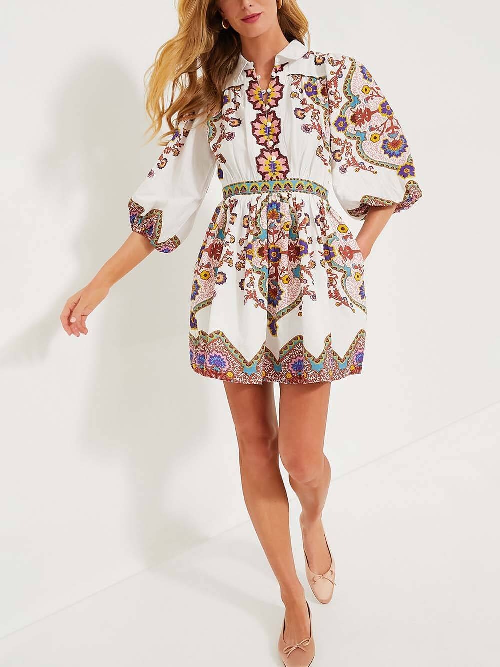 Jenny™ - Unique Sleeve Pocketed Shirt Mini Dress