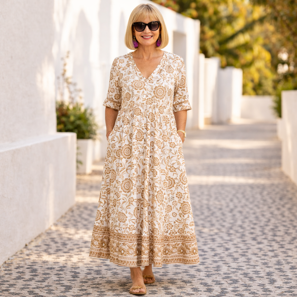 Elly | Elegantes Blumenkleid mit einem lässigen Flair