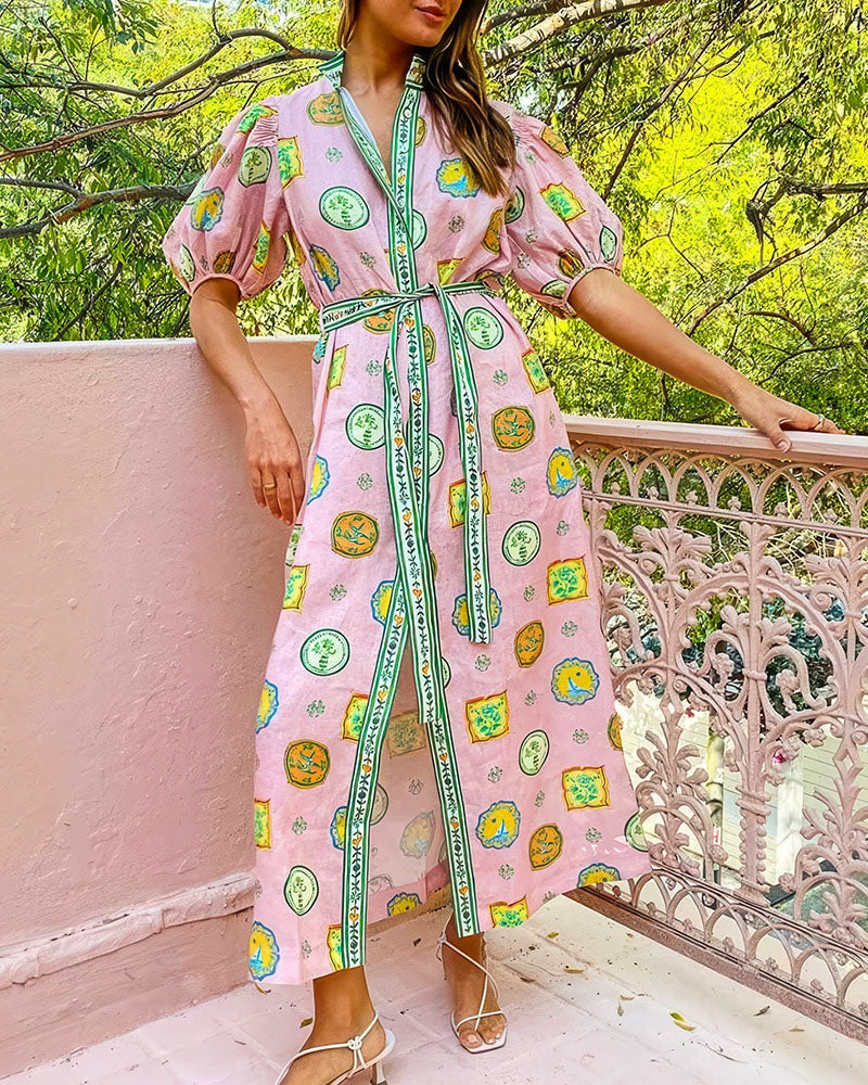 Orla™ - Balloon Sleeves Maxi Dress