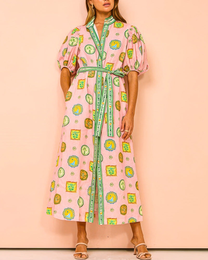 Orla™ - Balloon Sleeves Maxi Dress