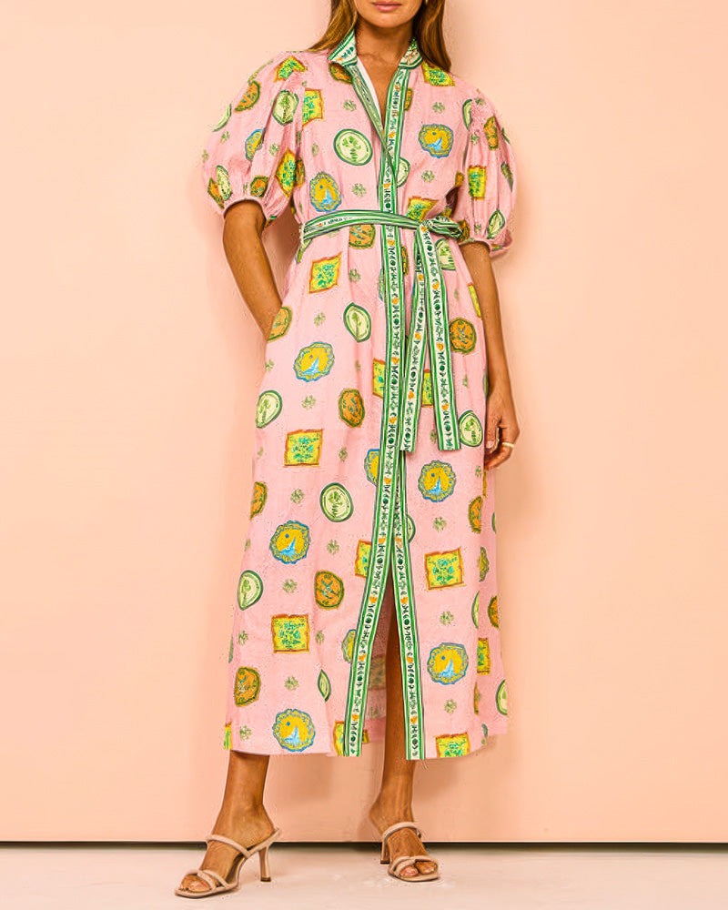 Orla™ - Balloon Sleeves Maxi Dress