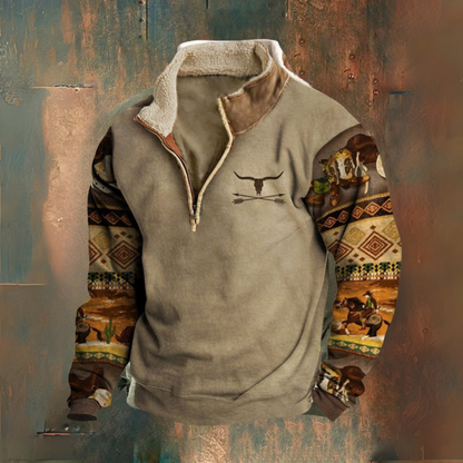 Vintage Pullover mit Reißverschluss