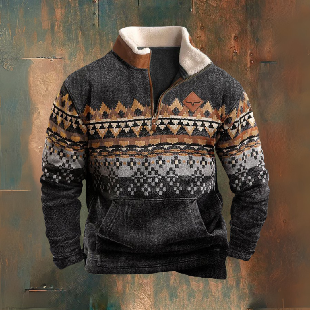 Vintage Pullover mit Reißverschluss