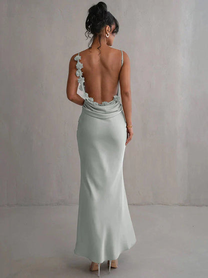 Cassiane - Satin Blumen Kleid