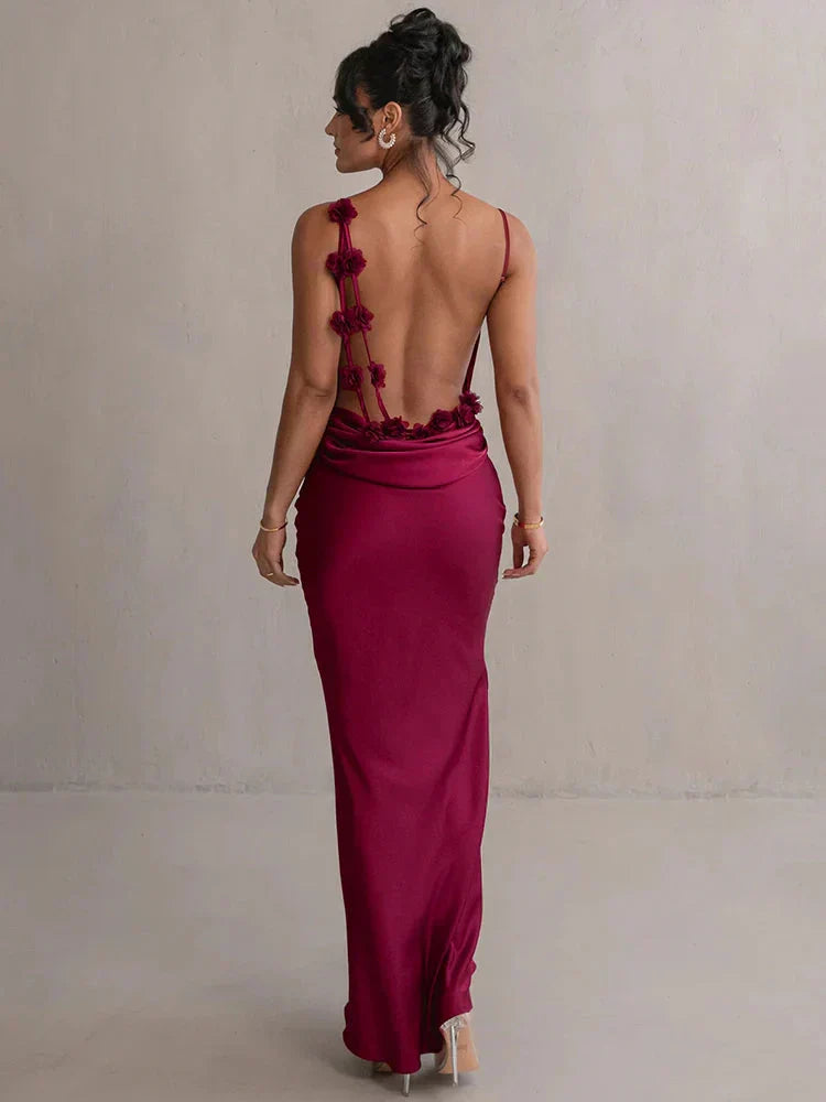 Cassiane - Satin Blumen Kleid