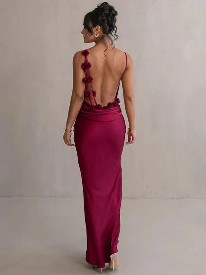 Cassiane - Satin Blumen Kleid