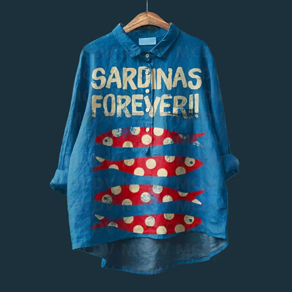 Rael | Bequemes Vintage-Shirt mit Fischdesgin |