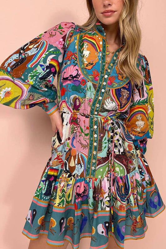 Unishe™ - Casual Graffiti Mini Dress