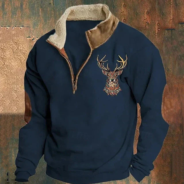 Vintage Pullover mit Reißverschluss