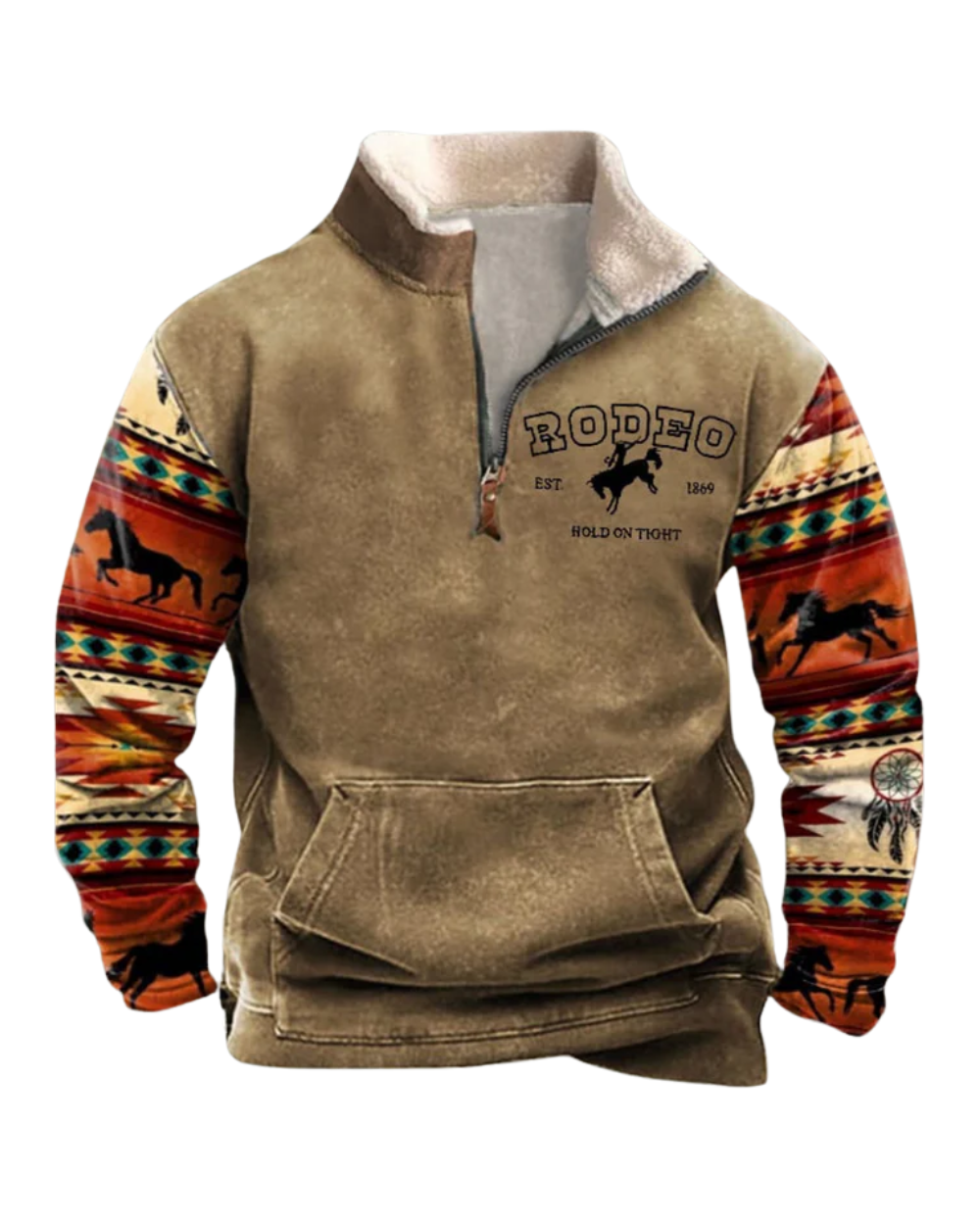 Vintage Pullover mit Reißverschluss
