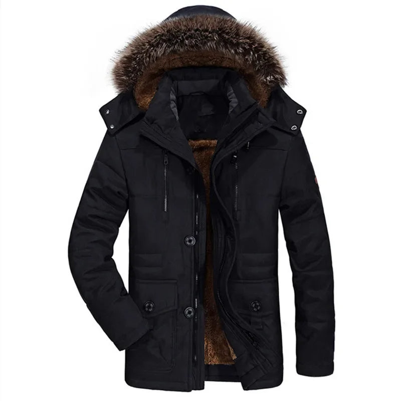 Winterjacke aus Baumwolle mit Kapuze