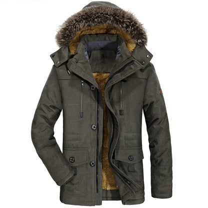 Winterjacke aus Baumwolle mit Kapuze